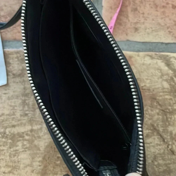 NEW ✨ Rebecca Minkoff Black Leather Bag w Silver Hardware and Studs Adj Strap - Picture 11 of 12